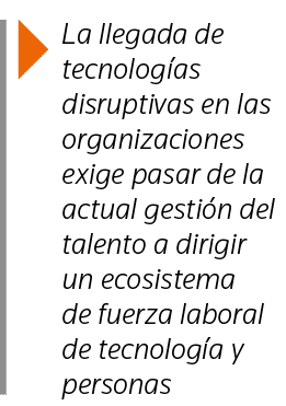 La llegada de tecnologías disruptivas en las organizaciones exige pasar de la actual gestión del talento a dirigir u   