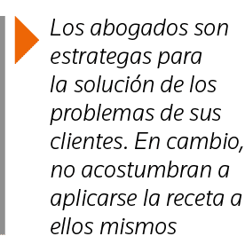  Los abogados son estrategas para la solución de los problemas de sus clientes  En cambio, no acostumbran a aplicarse   