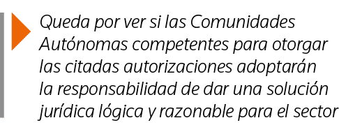  Queda por ver si las Comunidades Autónomas competentes para otorgar las citadas autorizaciones adoptarán la responsa   