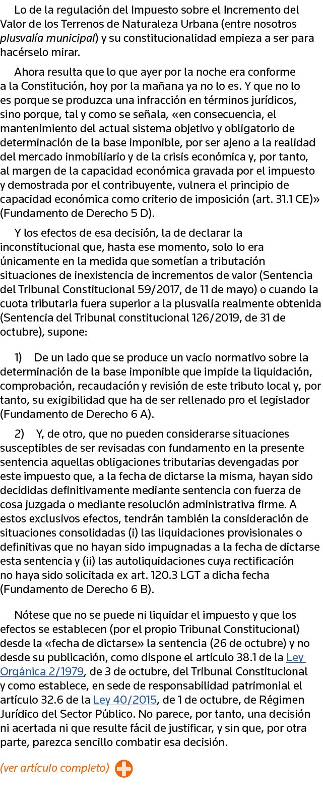 Lo de la regulación del Impuesto sobre el Incremento del Valor de los Terrenos de Naturaleza Urbana (entre nosotros p   
