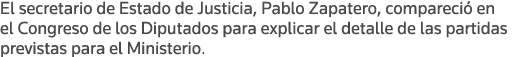 El secretario de Estado de Justicia, Pablo Zapatero, compareció en el Congreso de los Diputados para explicar el deta   