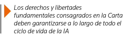  Los derechos y libertades fundamentales consagrados en la Carta deben garantizarse a lo largo de todo el ciclo de vi   