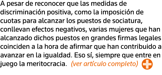 A pesar de reconocer que las medidas de discriminación positiva, como la imposición de cuotas para alcanzar los puest   