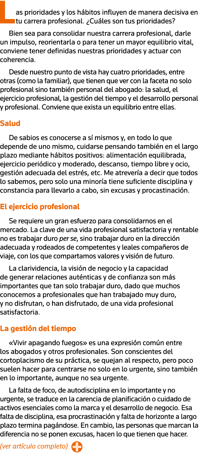L as prioridades y los hábitos influyen de manera decisiva en tu carrera profesional   Cuáles son tus prioridades  Bi   