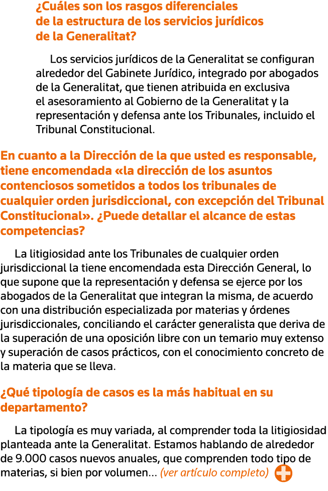  Cuáles son los rasgos diferenciales de la estructura de los servicios jurídicos de la Generalitat  Los servicios jur   