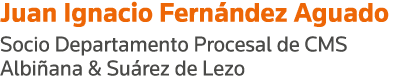 Juan Ignacio Fernández Aguado Socio Departamento Procesal de CMS Albiñana & Suárez de Lezo