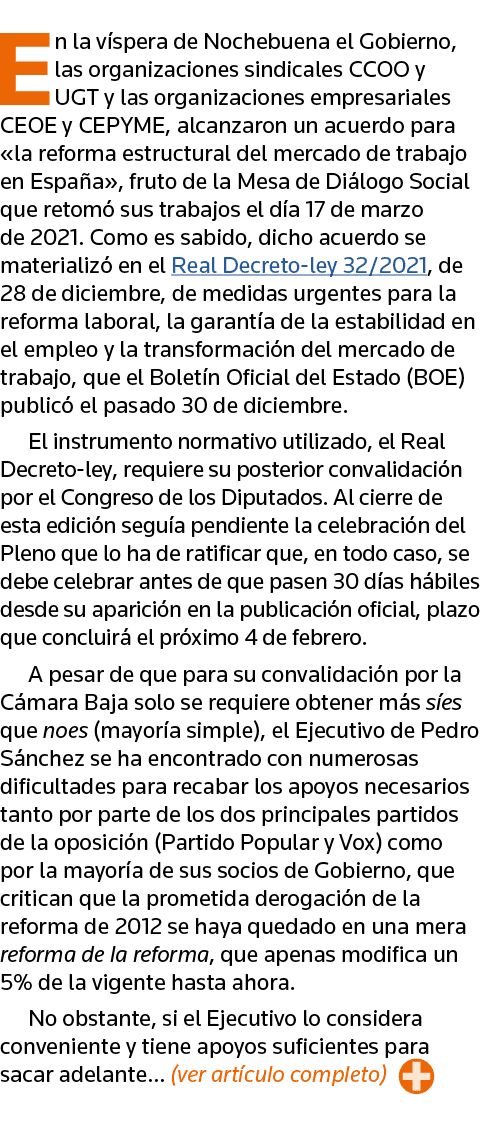 En la víspera de Nochebuena el Gobierno, las organizaciones sindicales CCOO y UGT y las organizaciones empresariales    