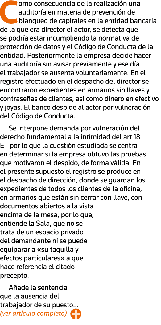 Como consecuencia de la realización una auditoría en materia de prevención de blanqueo de capitales en la entidad ban   