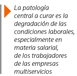  La patología central a curar es la degradación de las condiciones laborales, especialmente en materia salarial, de l   
