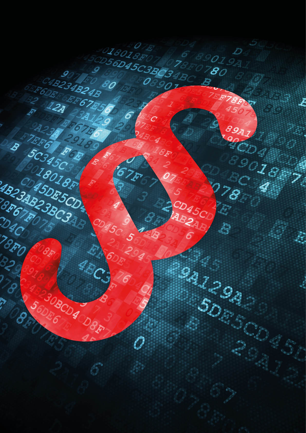 Law concept: pixelated Paragraph icon on digital background, 3d render