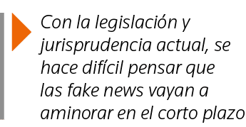  Con la legislación y jurisprudencia actual, se hace difícil pensar que las fake news vayan a aminorar en el corto plazo