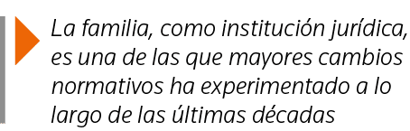  La familia, como institución jurídica, es una de las que mayores cambios normativos ha experimentado a lo largo de l   