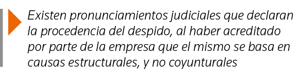  Existen pronunciamientos judiciales que declaran la procedencia del despido, al haber acreditado por parte de la emp   