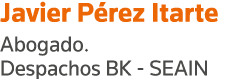 Javier Pérez Itarte Abogado  Despachos BK - SEAIN