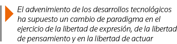  El advenimiento de los desarrollos tecnológicos ha supuesto un cambio de paradigma en el ejercicio de la libertad de   