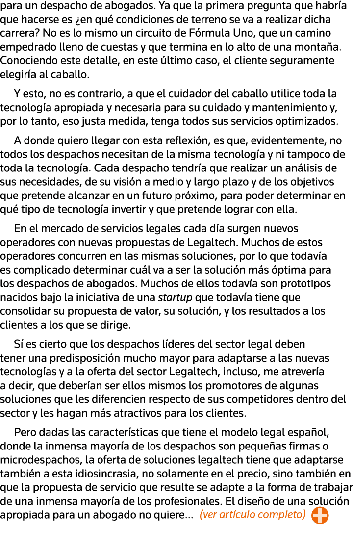 para un despacho de abogados  Ya que la primera pregunta que habría que hacerse es  en qué condiciones de terreno se    