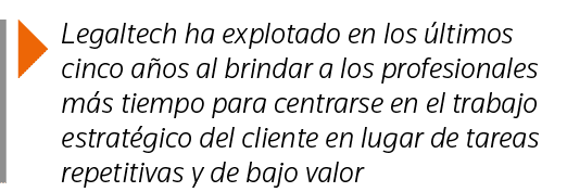  Legaltech ha explotado en los últimos cinco años al brindar a los profesionales más tiempo para centrarse en el trab   