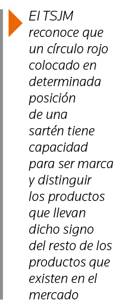  El TSJM reconoce que un círculo rojo colocado en determinada posición de una sartén tiene capacidad para ser marca y   