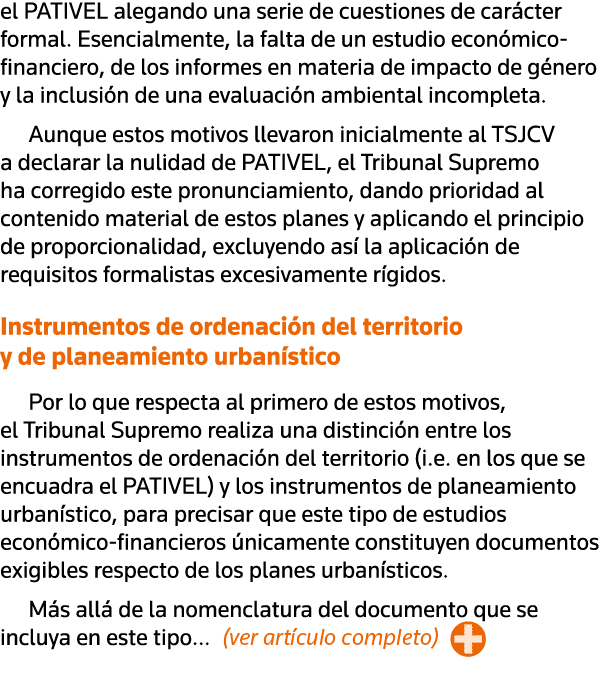 el PATIVEL alegando una serie de cuestiones de carácter formal  Esencialmente, la falta de un estudio económico-finan   