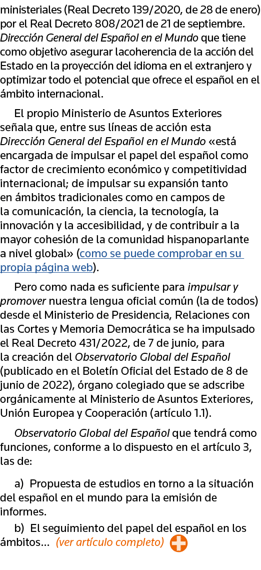 ministeriales (Real Decreto 139 2020, de 28 de enero) por el Real Decreto 808 2021 de 21 de septiembre  Dirección Gen   