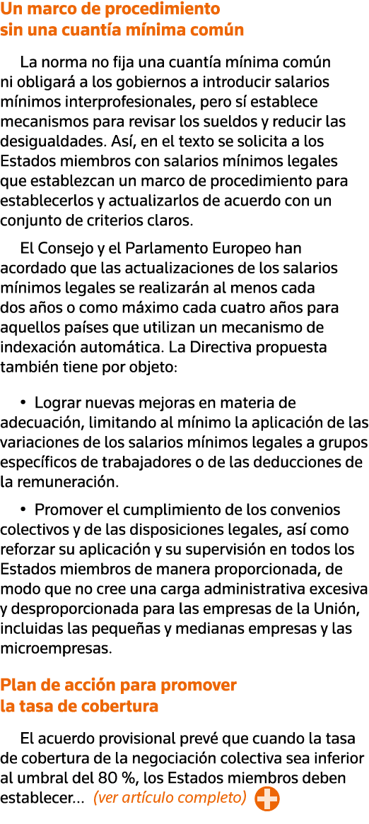 Un marco de procedimiento sin una cuantía mínima común La norma no fija una cuantía mínima común ni obligará a los go   