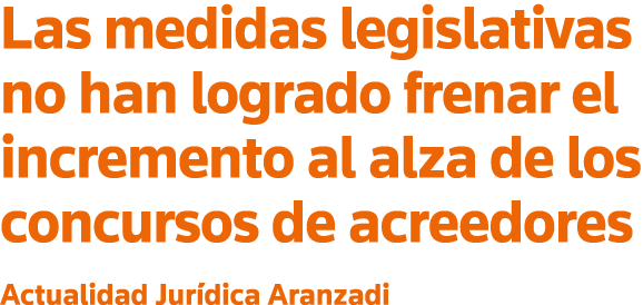 Las medidas legislativas no han logrado frenar el incremento al alza de los concursos de acreedores Actualidad Jurídi   