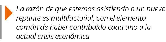  La razón de que estemos asistiendo a un nuevo repunte es multifactorial, con el elemento común de haber contribuido    