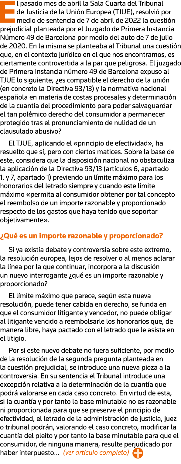 El pasado mes de abril la Sala Cuarta del Tribunal de Justicia de la Unión Europea (TJUE), resolvió por medio de sent   