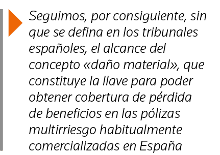  Seguimos, por consiguiente, sin que se defina en los tribunales españoles, el alcance del concepto  daño material ,    