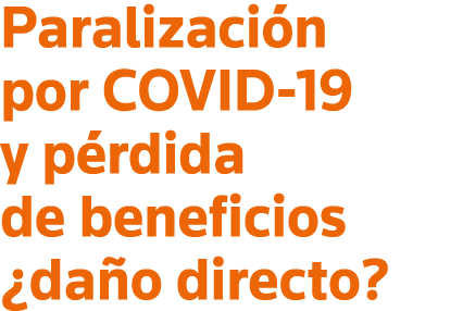 Paralización por COVID-19 y pérdida de beneficios  daño directo 
