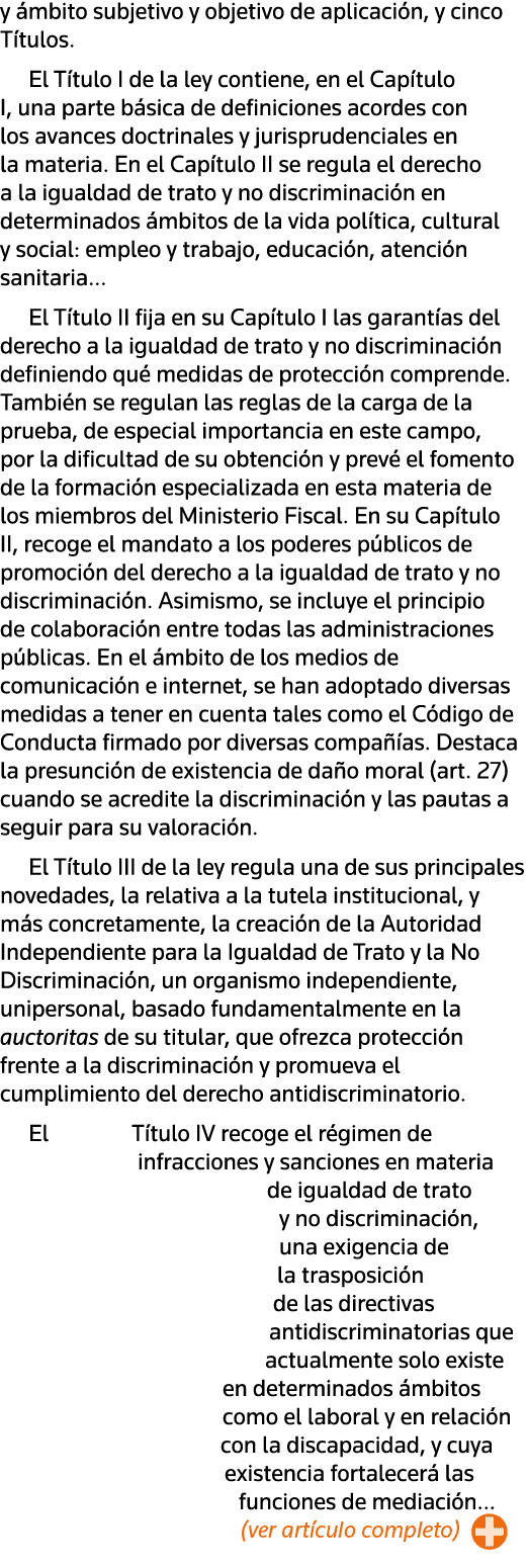 y ámbito subjetivo y objetivo de aplicación, y cinco Títulos  El Título I de la ley contiene, en el Capítulo I, una p   