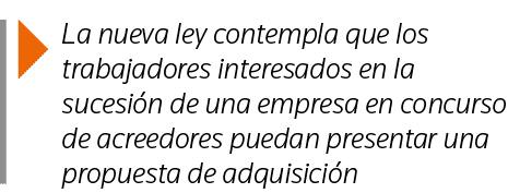  La nueva ley contempla que los trabajadores interesados en la sucesión de una empresa en concurso de acreedores pued   