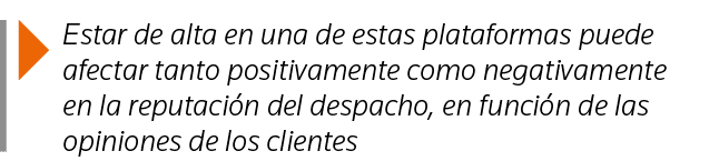  Estar de alta en una de estas plataformas puede afectar tanto positivamente como negativamente en la reputación del    
