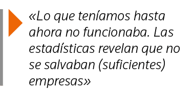   Lo que teníamos hasta ahora no funcionaba  Las estadísticas revelan que no se salvaban (suficientes) empresas 