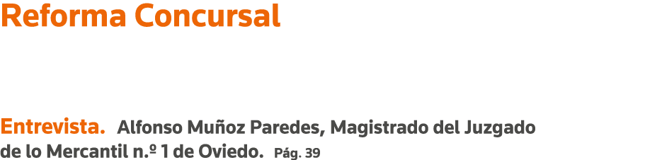 Reforma Concursal  No es un cambio cosmético, sino un nuevo derecho concursal  Entrevista  Alfonso Muñoz Paredes, Mag   
