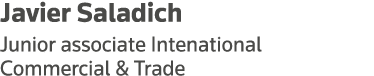 Javier Saladich Junior associate Intenational Commercial & Trade