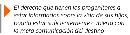  El derecho que tienen los progenitores a estar informados sobre la vida de sus hijos, podría estar suficientemente c   