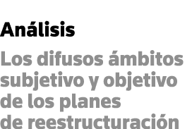 Análisis Los difusos ámbitos subjetivo y objetivo de los planes de reestructuración