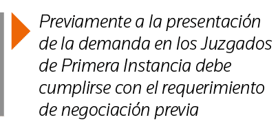  Previamente a la presentación de la demanda en los Juzgados de Primera Instancia debe cumplirse con el requerimiento   