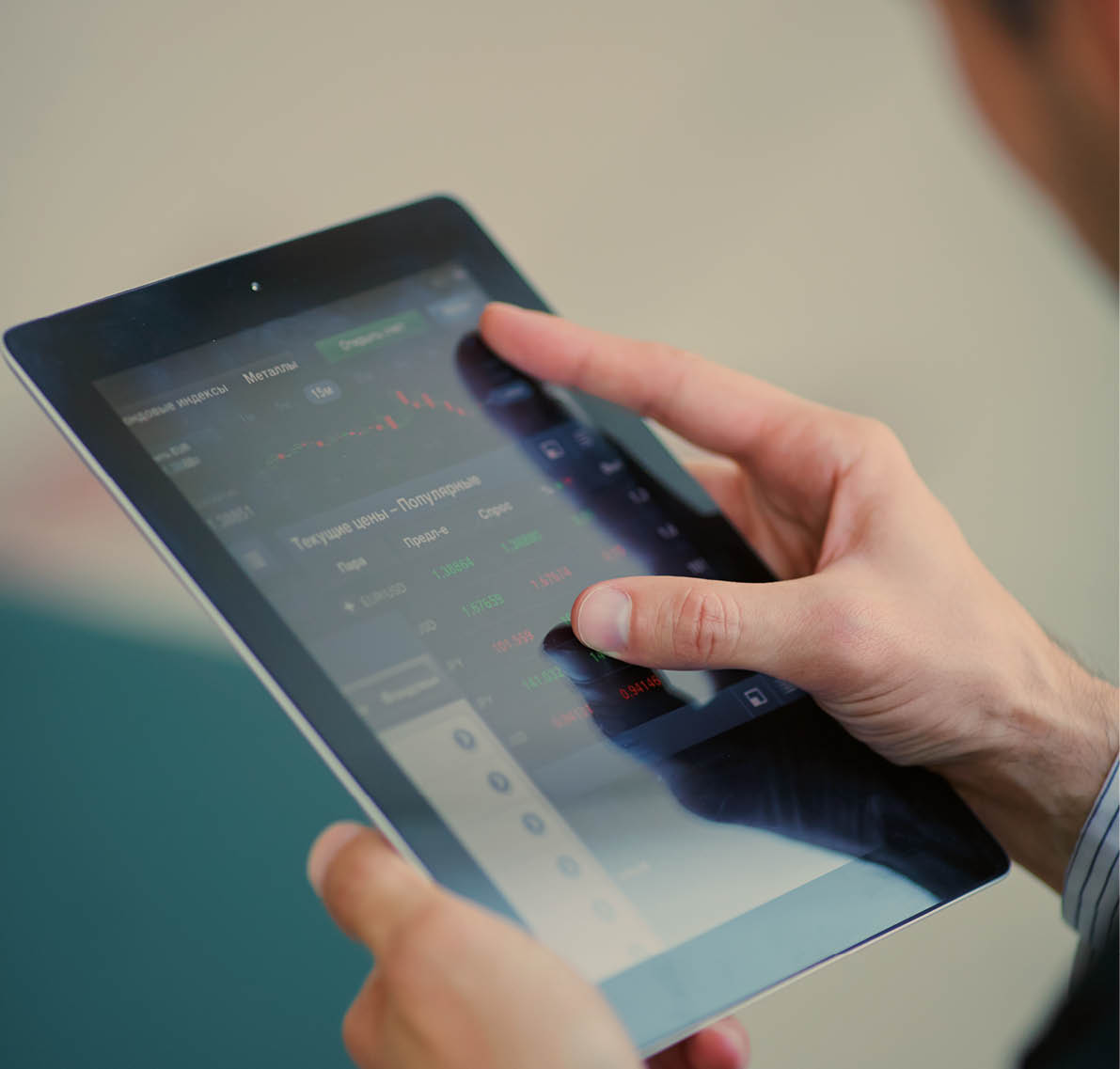 men holding digital tablet