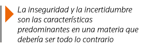  La inseguridad y la incertidumbre son las características predominantes en una materia que debería ser todo lo contr   
