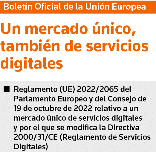 Boletín Oficial de la Unión Europea Un mercado único, también de servicios digitales   Reglamento (UE) 2022 2065 del    