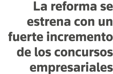 La reforma se estrena con un fuerte incremento de los concursos empresariales