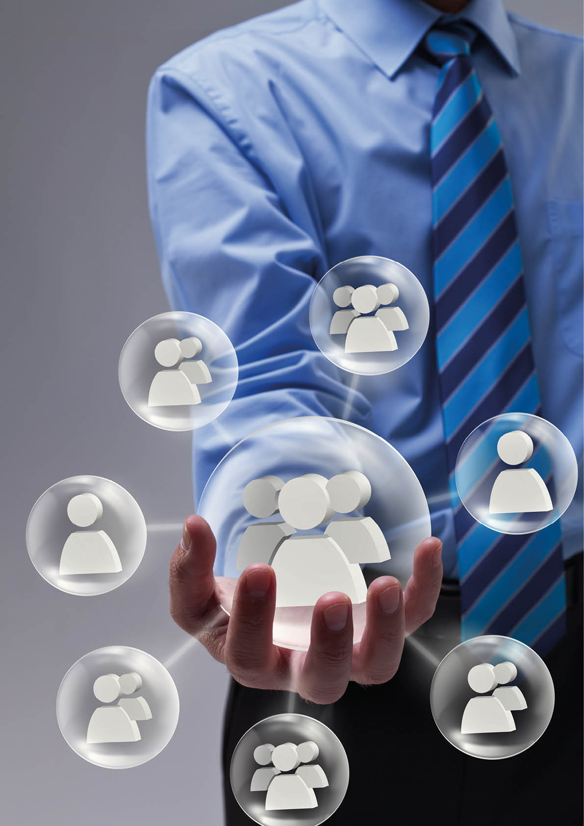 Businessman using social networking as a marketing tool