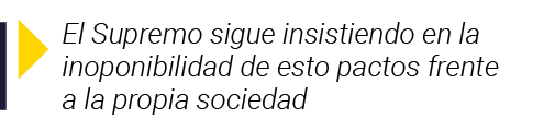 El Supremo sigue insistiendo en la inoponibilidad de esto pactos frente a la propia sociedad