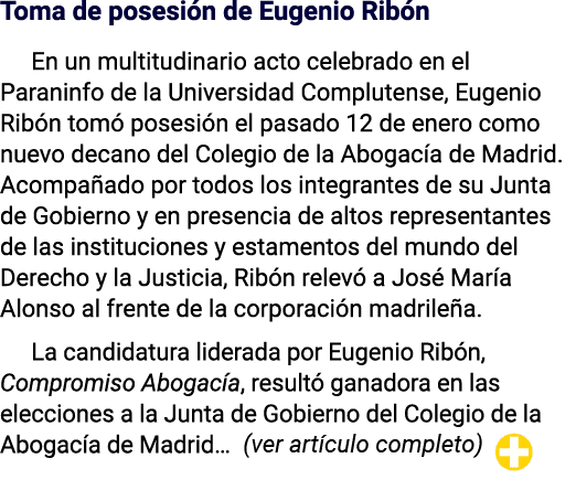Toma de posesión de Eugenio Ribón En un multitudinario acto celebrado en el Paraninfo de la Universidad Complutense,    