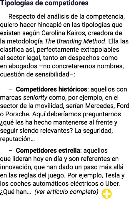 Tipologías de competidores Respecto del análisis de la competencia, quiero hacer hincapié en las tipologías que exist   