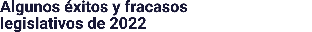 Algunos éxitos y fracasos legislativos de 2022