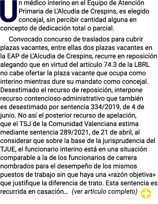 Un médico interino en el Equipo de Atención Primaria de L Alcudia de Crespins, es elegido concejal, sin percibir cant   