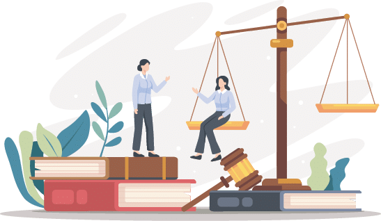Lawyer judge characters illustration  Justice and federal authority symbol, Lawyer profession knowledge  Vector illustration in a flat style